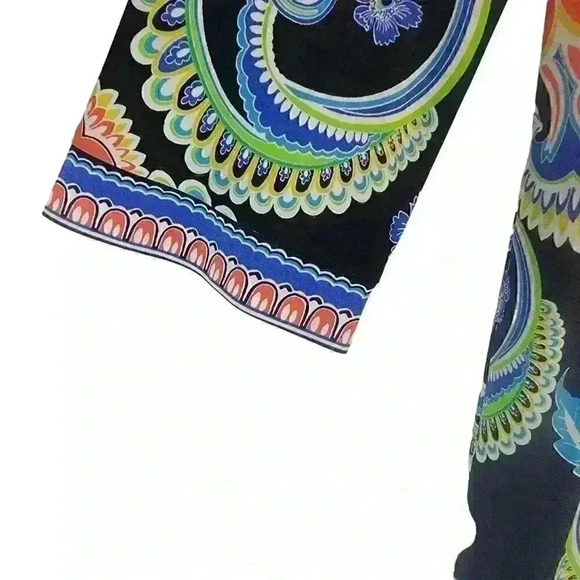 Laundry by Shelli Segal Three Quarter Sleeve Square Neck Printed Dress Size 8 - Picture 6 of 10